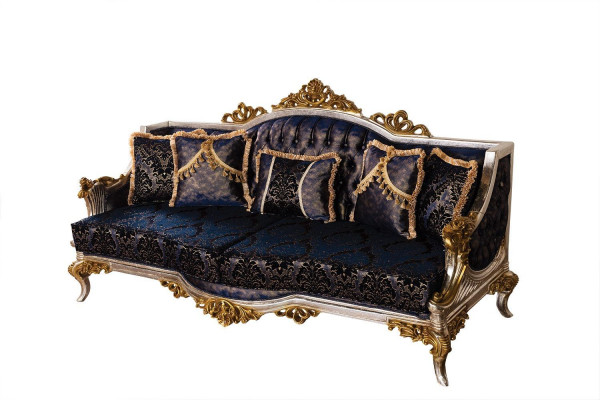 Royal Blaue Couch Sofagarnitur Sofagarnitur Couchtisch Möbel 5tlg Sofa