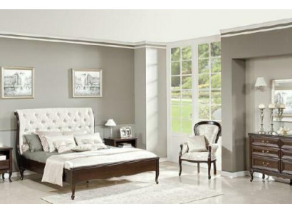 Komplett Schlafzimmer Bett Ehebett Nachttische Kommode Sessel Chippendale Royal