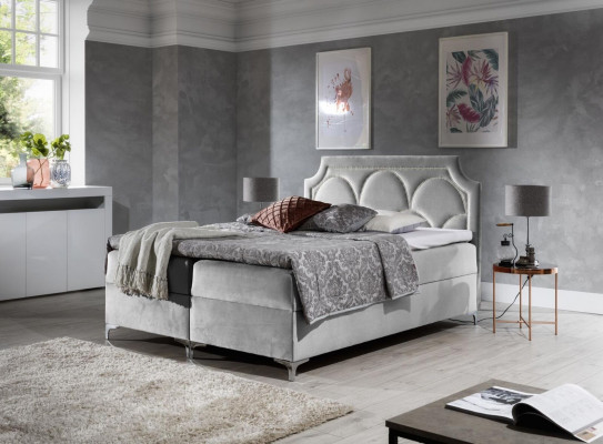 Doppel Hotel Polsterbett Bett Schlafzimmer Betten Boxspringbett Textil Design