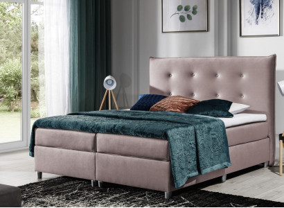 Bett Boxspringbett Doppelbett Ehebett Polyester Stoff Bettgestell 180x200 Möbel