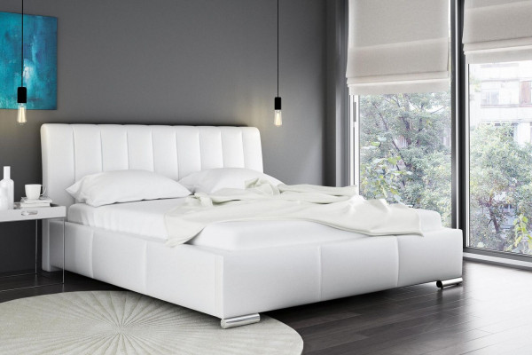 Bett Doppelbett Möbel Bettrahmen Stoff 160x200 Textil Polsterbett Grau Betten