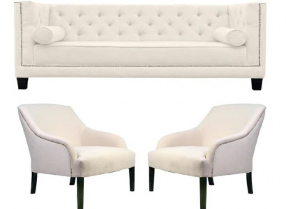Weiß Chesterfield Sessel xxl Big Textil Stoff Couchen Kreative Möbel Neu Sofas