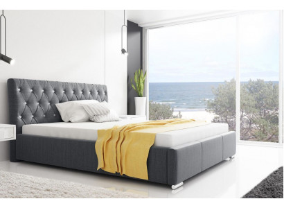 Bettrahmen Bett Doppelbett Ehebett Bettgestell Polsterbett Betten 200x200 Grau