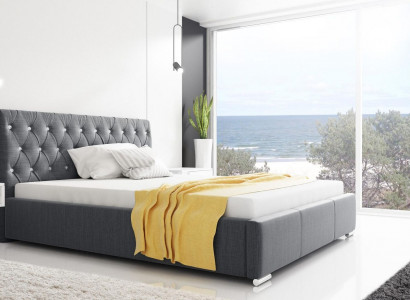 Bettrahmen Bett Doppelbett Ehebett Bettgestell Polsterbett Betten 200x200 Grau