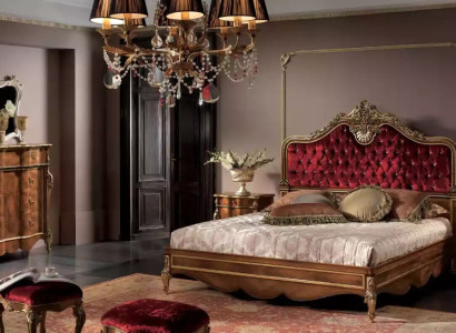 Schlafzimmer Möbel 5tlg. Set Bett 2x Nachttisch Kommode Klassisch Holz