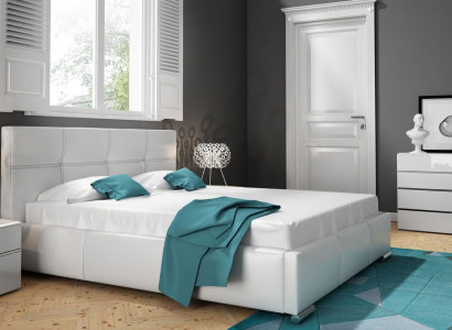 Bettrahmen Design Doppel Hotel Modern Bett Schlafzimmer Betten Weiß Neu
