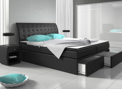 Boxspringbett Betten Bett Polster Kunstleder Designer Hotel Doppel Luxus Design