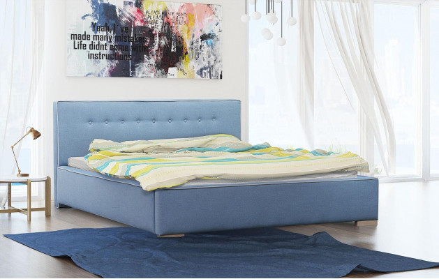 Bettrahmen Doppelbett Bett Ehebett Betten Polsterbett Schlafzimmer Grau Neu