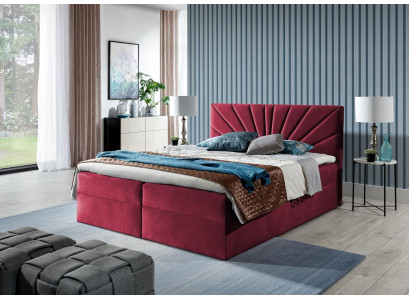 Boxspringbett Doppelbett Bett mit Bettkasten Ehebett Betten Polsterbett Rot Neu