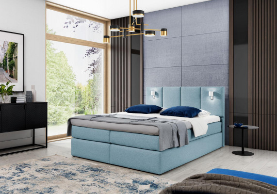 Bett Boxspringbett Schlafzimmer Polster Design Doppel Modern Stoff 200x200