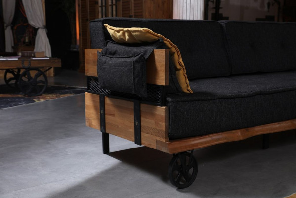 Loft Möbel Stoffsofa Eckcouch Polster Eckgarnitur Couchgarnitur Textil