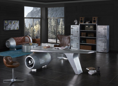 Flugzeug Flügel Schreibtisch Bürotisch Tisch Aviator Design Luxus Möbel