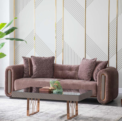 Dreisitzer Beige Couch Sofa Möbel Einrichtung Couchen Sofas Polster