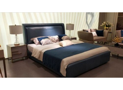 Doppelbett Moderne Betten Polster Leder Designer Ehe Modernes Bett