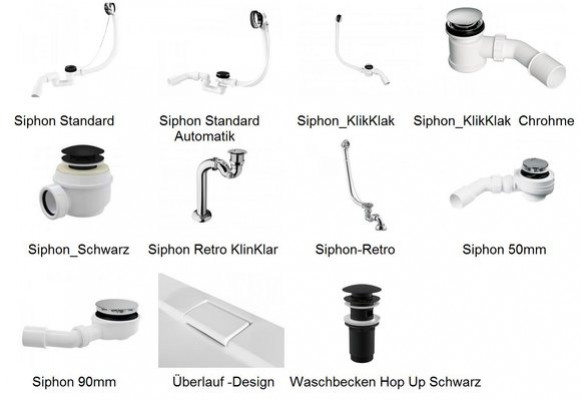 Duschwanne Duschtasse Dusche Acrylwanne Flach Ablaufgarnitur Ablauf