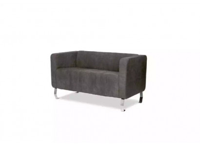 Schwarzer Zweisitzer Arbeitszimmermöbel Graue Luxus Couch Textilmöbel