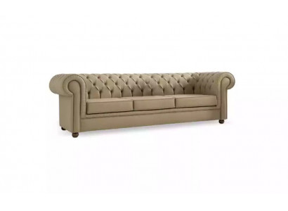 Beiger Chesterfield Dreisitzer Büromöbel Sofa Polstersofas Luxus Möbel