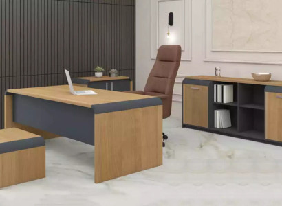 Großes Arbeitszimmer Set Schreibtisch Kommode Couchtisch Komplettes