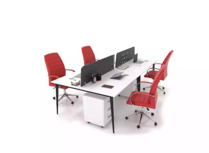 Großer Weißer Arbeitstisch Schreibtischensemble Büroeinrichtung Modern