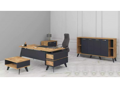 Einrichtung Büro Set Arbeitszimmer Schreibtische Schränke Tisch 4tlg