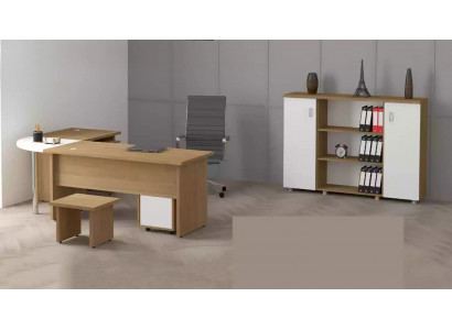 Heller Büromöbel Set Arbeitszimmer Schreibtisch Aktenschrank Tisch