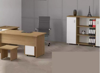 Heller Büromöbel Set Arbeitszimmer Schreibtisch Aktenschrank Tisch