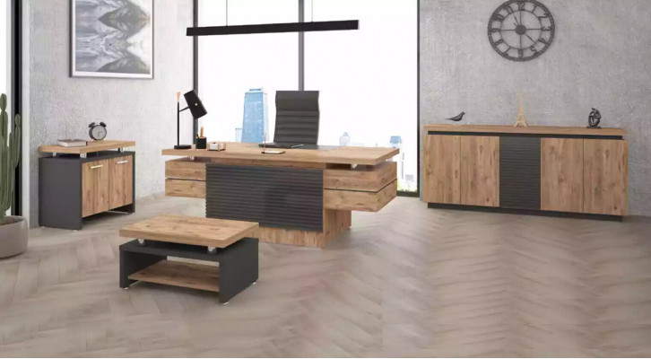 Luxus Büro Garnitur Arbeitszimmer Möbel Schreibtische Schrank 4tlg