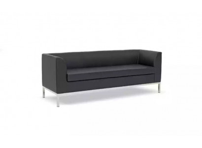 Schwarzer Polster Dreisitzer Luxus Möbel Arbeitszimmer Textilsofas
