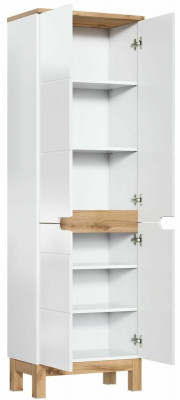Badschrank Hochschrank Schrank Aufbewahrung Badezimmer Weiß Bad
