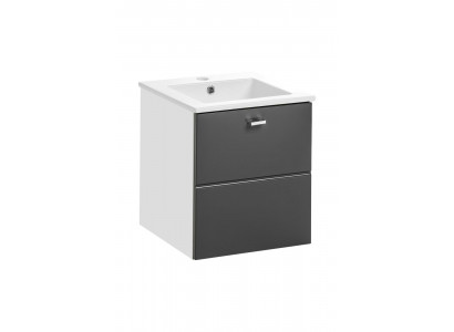 Badmöbel Set 40cm Waschbecken mit Unterschrank Waschtisch Schublade Hängeschrank