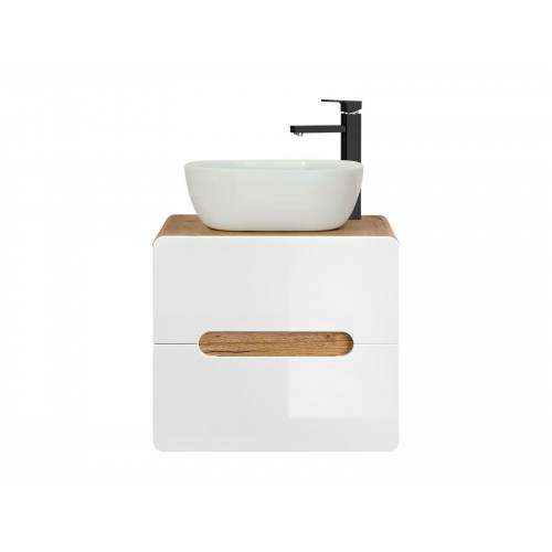 Waschtisch Badezimmer Waschbecken mit Aufsatz Becken 60cm Unterschrank Hochglanz
