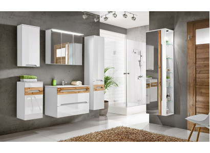 Design Badezimmer Möbel Bad 5 tlg. Set Deko Garnitur Schrank Waschbecken