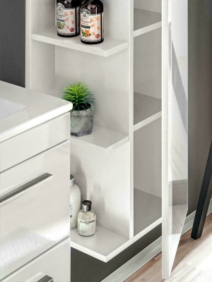 Badezimmer Badmöbel Regal Schrank Weiß Schränke Apotheken Holz