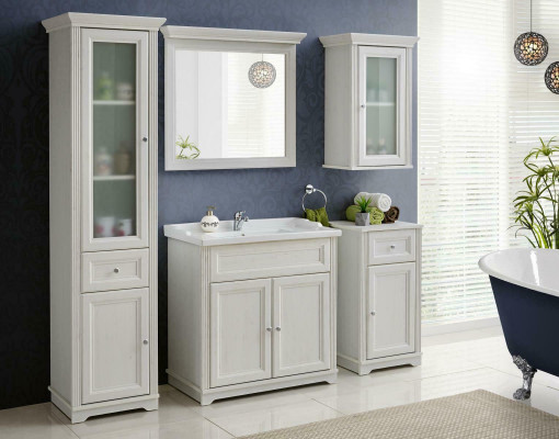Design Badezimmer Möbel Bad 5 tlg. Deko Set Garnitur Schrank Waschbecken