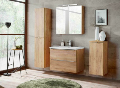 Design Badezimmer Möbel Bad 4 tlg. Set Garnitur Schrank Deko Waschbecken