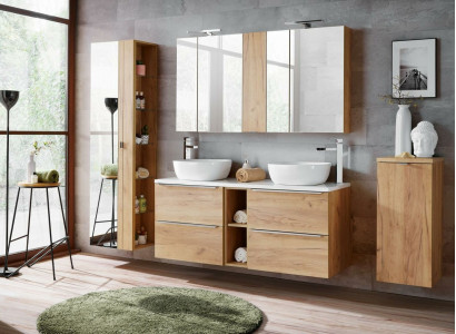 Design Badezimmer Möbel Bad 8 tlg. Set Garnitur Schrank Waschbecken