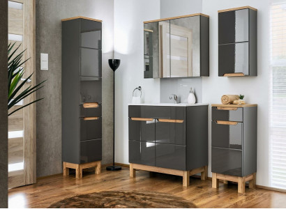 Design Möbel Badezimmer Bad Set Garnitur Schrank Waschbecken Badmöbelsets 5tlg.
