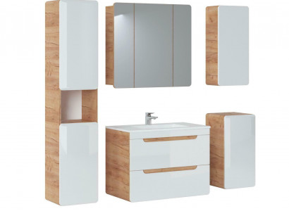 Design Badezimmer Möbel Bad 5tlg. Set Garnitur Schrank Beleuchtung
