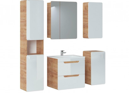 Design Badezimmer Möbel Bad 5tlg. Set Garnitur Schrank Deko Waschbecken