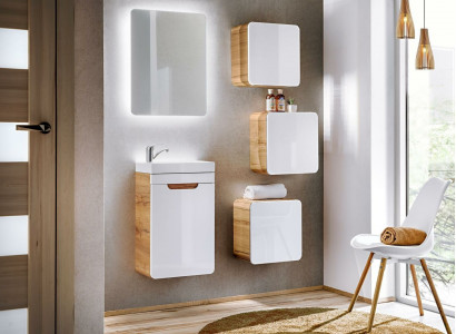 Design Badezimmer Möbel Bad 5tlg. Set Schrank Waschbecken