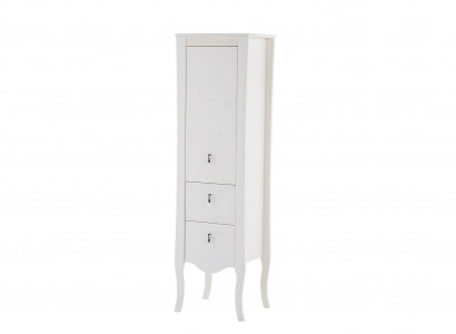 Badmöbel Badezimmer Schrank Holz Hochschrank weiß Badschrank