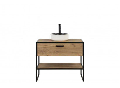 Badmöbel Set 90cm Waschbecken Loft Unterschrank Waschtisch Schublade