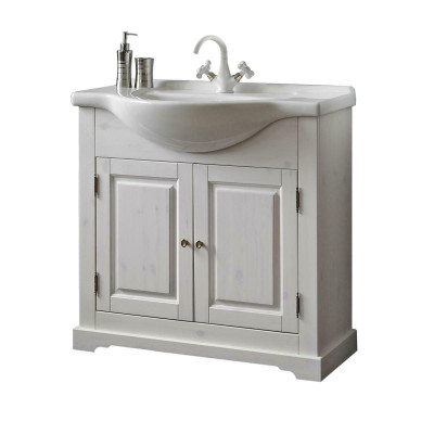 Landhaus Waschtisch Luxus Qualität Waschbecken Becken mit Unterschrank 85x35x81