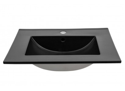 Keramik Waschtisch Waschbecken Einbau Schwarz Becken Waschbecken