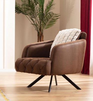 Komplette Couchgarnitur Viersitzer Sessel Couch Braun Stoffsofa Sofas