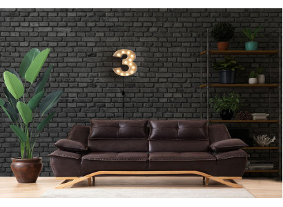 Couch Dreisitzer Stoffsofa Design Sofa 3 Sitzer Polstersofa Schwarz