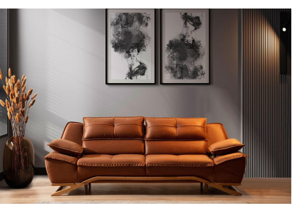Dreisitzer Stoffsofa Couch Braun Sofa 3 Sitzer Polstersofa Modern