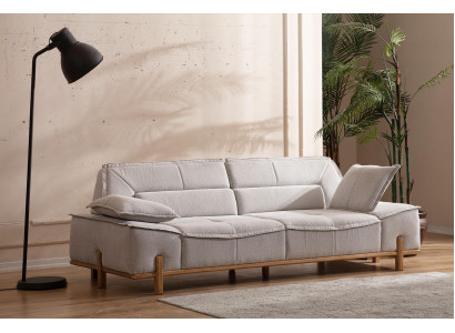 Dreisitzer Couch Stoffsofa Sofa Sitzer Polstersofa Stoff Modern Grau