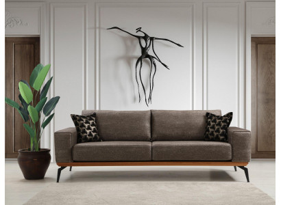 Couch Dreisitzer Stoffsofa Polstersofa Grau Sofa Modern Stoff 3 Sitzer