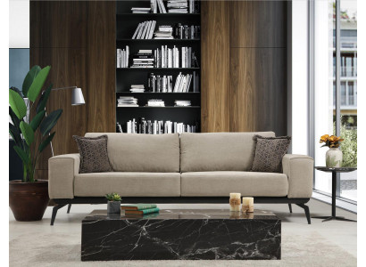 Dreisitzer Stoffsofa Polstersofa Beige Sofa Modern Stoff 3 Sitz Couch